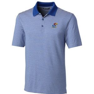 Kansas Jayhawks Cutter & Buck Forge Tonal Stripe Stretch Mens Polo Size Medium